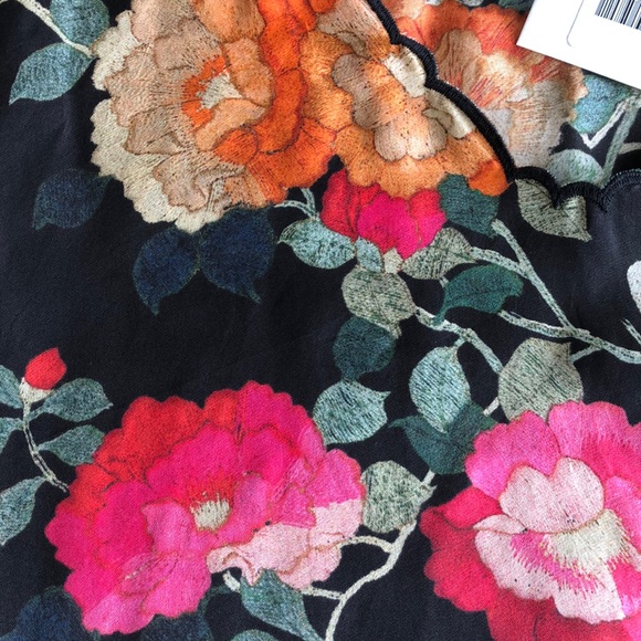 Johnny Was Floral Silk Blouse - Picture 5 of 6